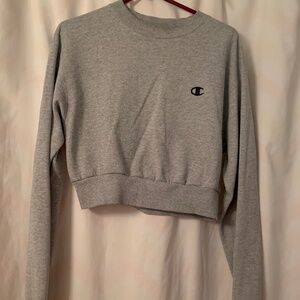Vintage Champion Cropped Sweatshirt Size Small Gray